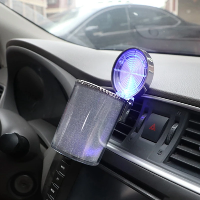

Holder With Led Light Portable Car Air Vent Smoking Cup Ashtray Color Changing Cover For Interior Supply