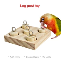 bird parrot toys wooden plug in column diy jack round hole ball educational intelligence development training parrot chew toys