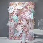 Искусственная Гортензия 60x40 см, фотопанели, свадебный фон, центральные части, Декор, Цветочный декор, пальмовый лист