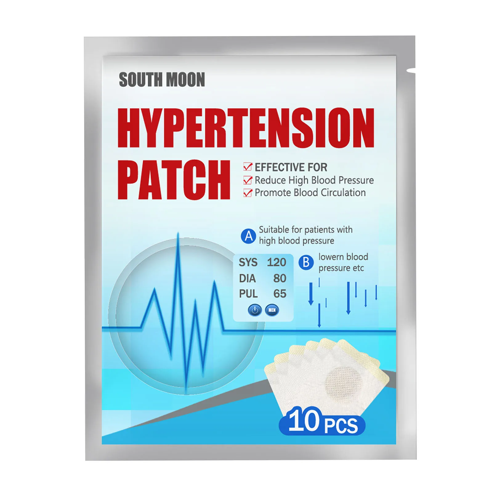 

10 Counts Hypertension Patch Headache Relief Reduce High Blood Pressure Herbal Plaster Body Care Health Care TK-ing