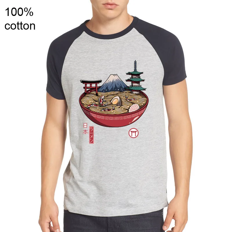 Радужные рамен японская кухня кои культура японские летние уличные футболки 100%
