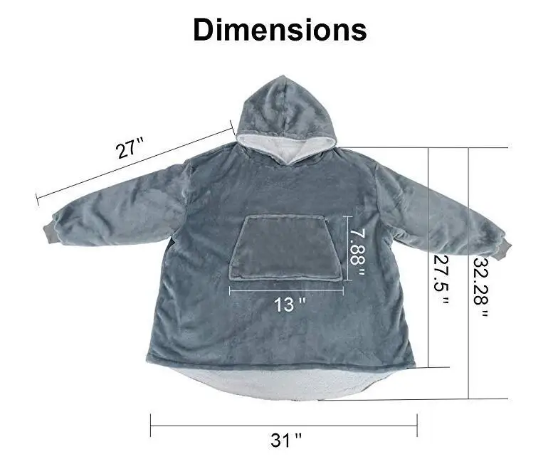 

Microfiber Plush Coral Fleece Sherpa Blanket With Sleeves Super Soft Warm Outdoor Pocket Hoodie Kids Winter Hooded TV Blankets