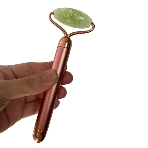 Электрический нефритовый ролик, вибрирующий массажный ролик для похудения лица, инструмент для красоты лица