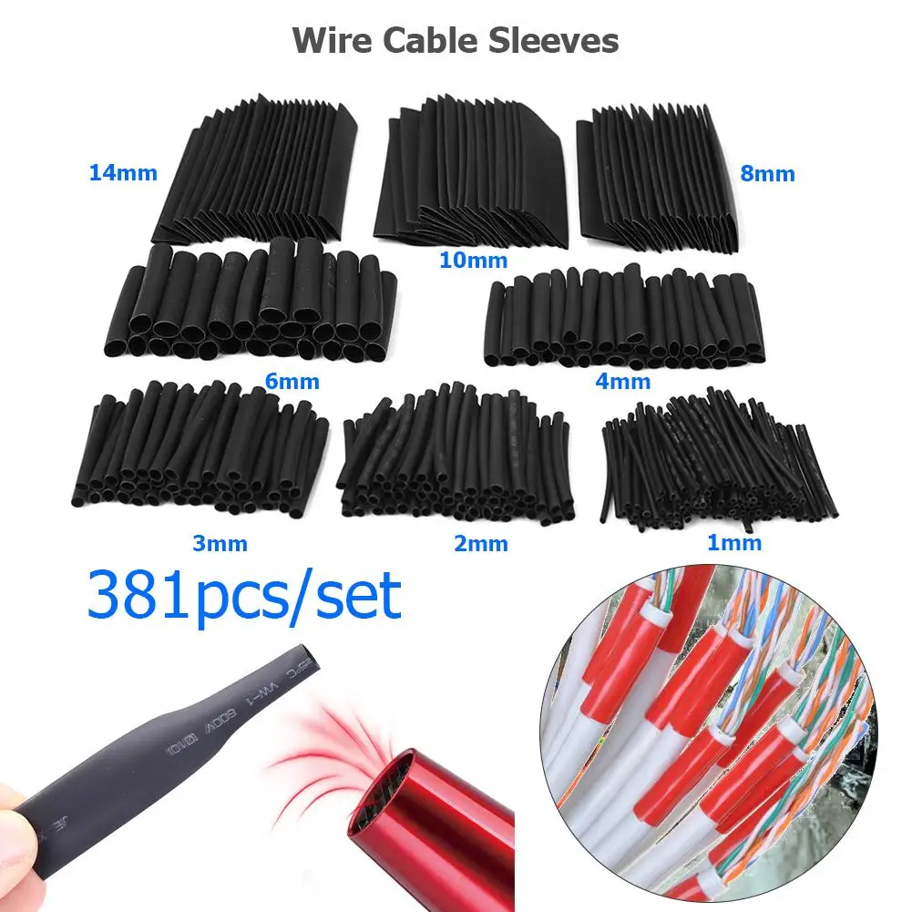 

328pcs/Lot 2:1 Heat Shrink Tubing Wire Cable Sleeves Insulation Shrinkable Tube Thermosetting Retractable Sheath Kit Sheathed