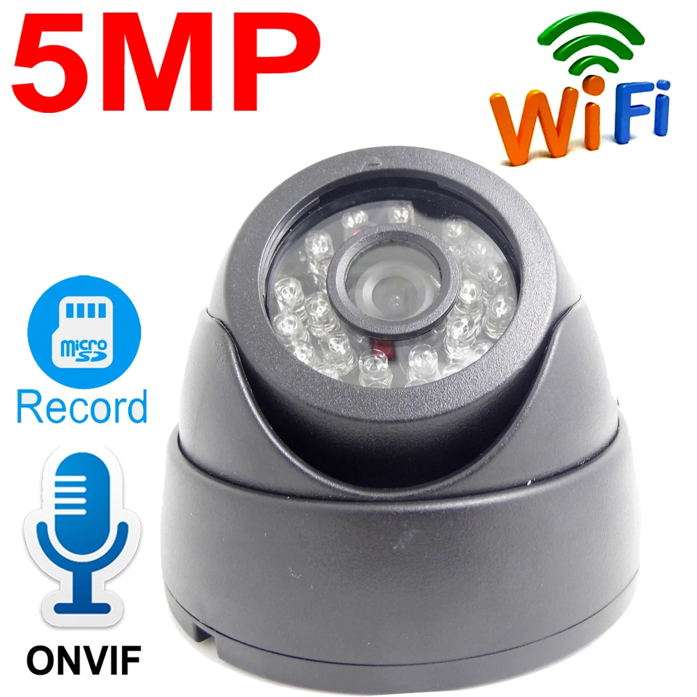 Купольная ip камера JIENUO Wi Fi 5 МП 1080P водонепроницаемая аудио беспроводная Cctv IPCam Onvif