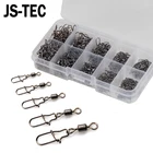 200 шт.компл. рыболовные Вертлюги с соединителем, блокировочная защелка, 4 #-12 # вертлюг с качения для рыболовного крючка, приманки, рыболовные аксессуары A054