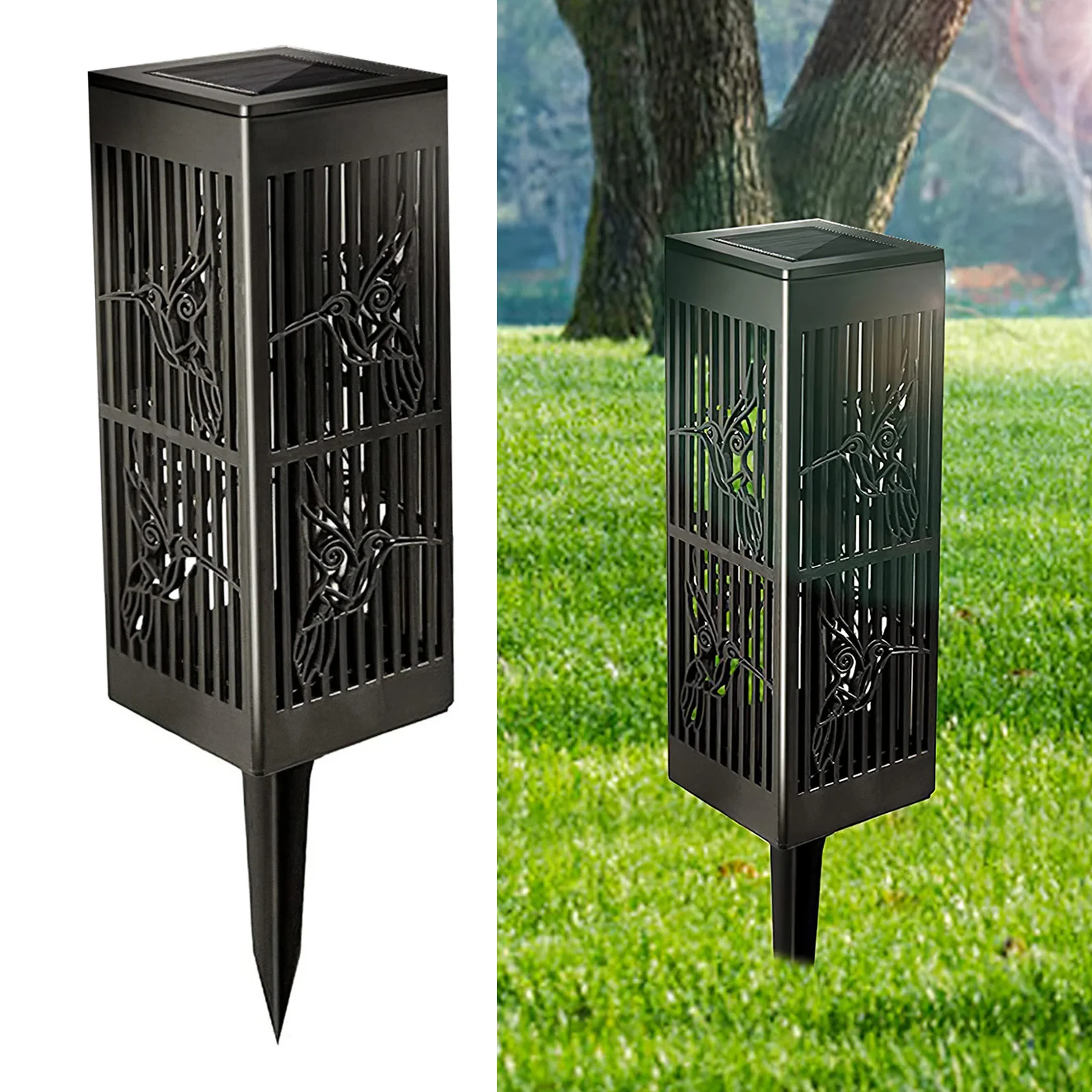 

6pcs Warm Light Lawn Lamp Outdoor Light Solar Powered Energy Hollow-Out Design Sensitive Light Sensor Yard Patio Garden