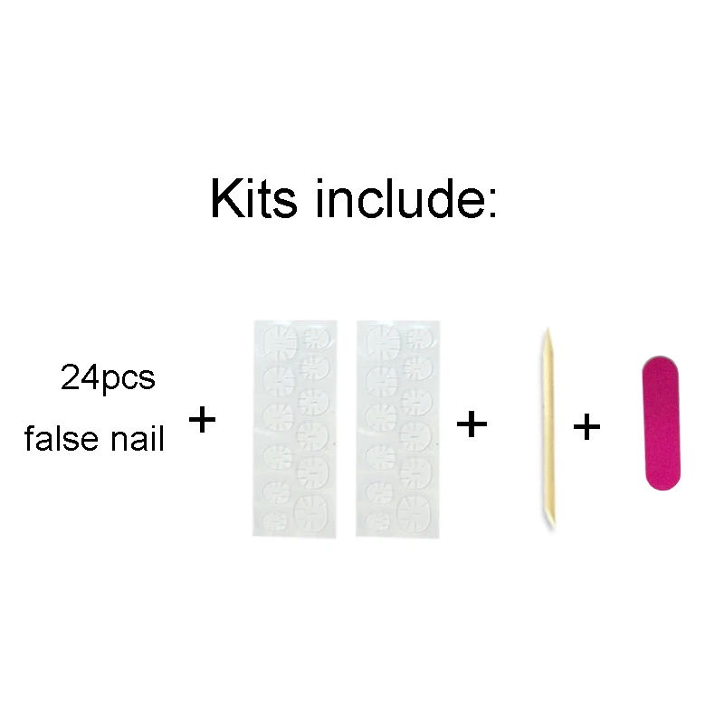 Накладные ногти 24 шт./коркорт. Французская Радужная акриловая Накладка для