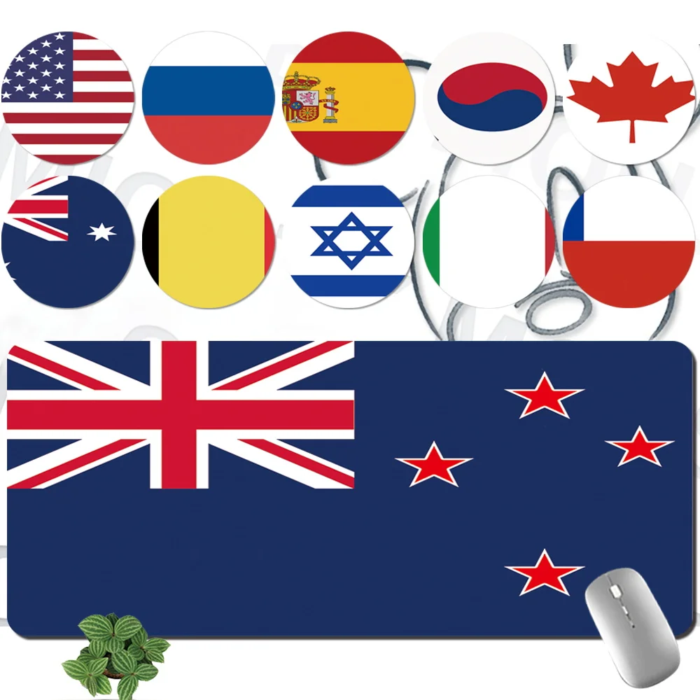 

Mouse-Pad Large Desk Pad Mouse Pad Countries Flag Pattern Series Anti-slip High Quality PU Leather Computer Keyboard Mousepad