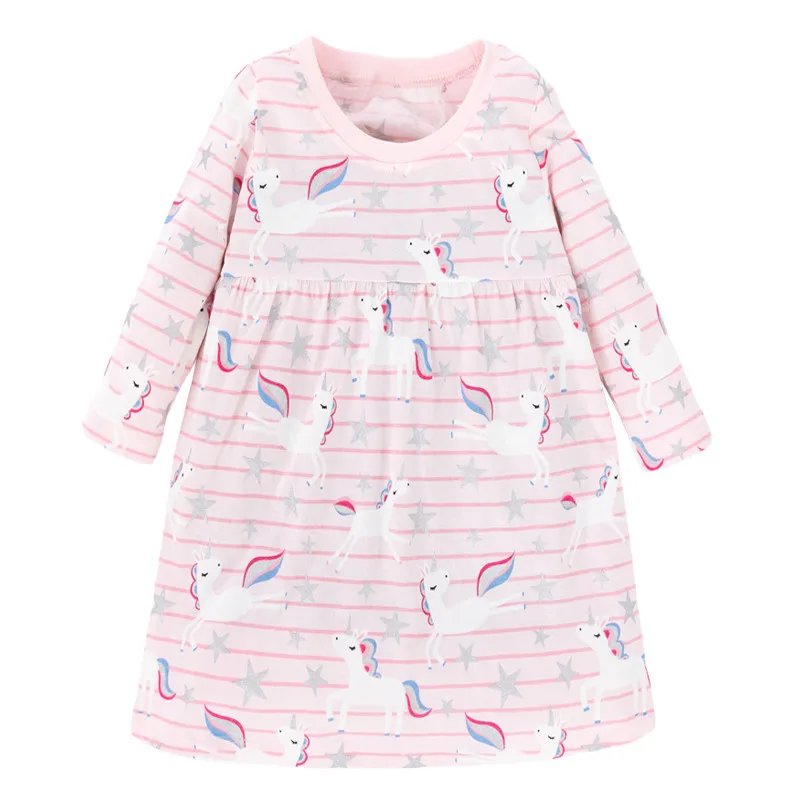 Jumping meters/платье принцессы с единорогом для маленьких девочек Осенне-весенняя