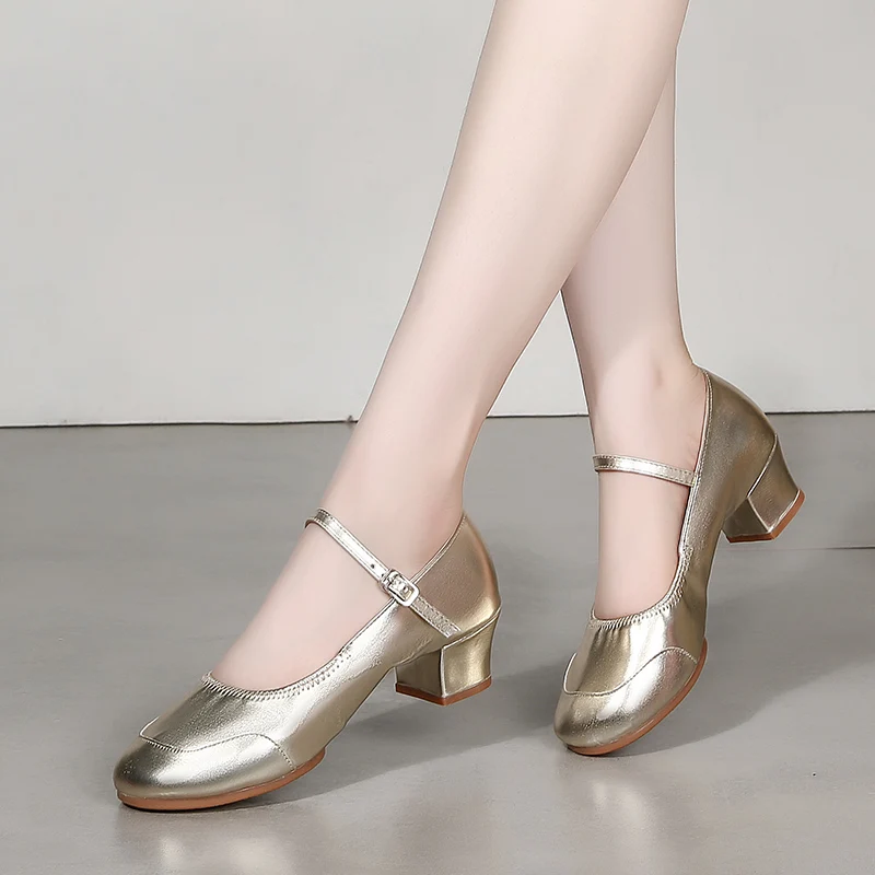 Latin Dance Shoes Women's Soft Double Reinforcement Heel For Beginner Professional Dancing Buckle HROYL | Спорт и развлечения