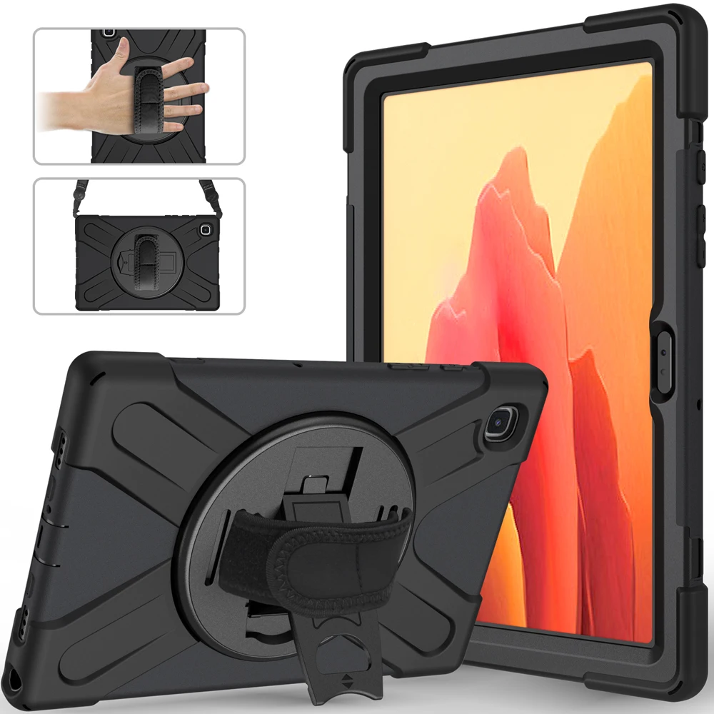 

Case for Samsung Galaxy Tab S6 Lite 10.4 P610 A7 2020 T500 A 10.1 T510 8.0 T290 Rugged Shockproof Cover with Hand/Shoulder Strap