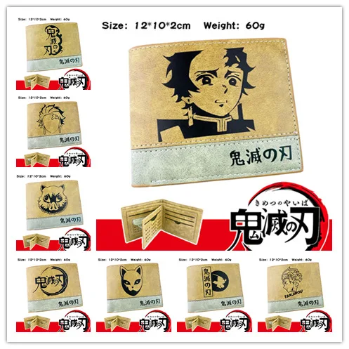 

LISM Kimetsu no Yaiba Fashion Anime Wallet Money Bag Zipper Wallets Coin Casual Purses Card Unisex Birthday Gifts