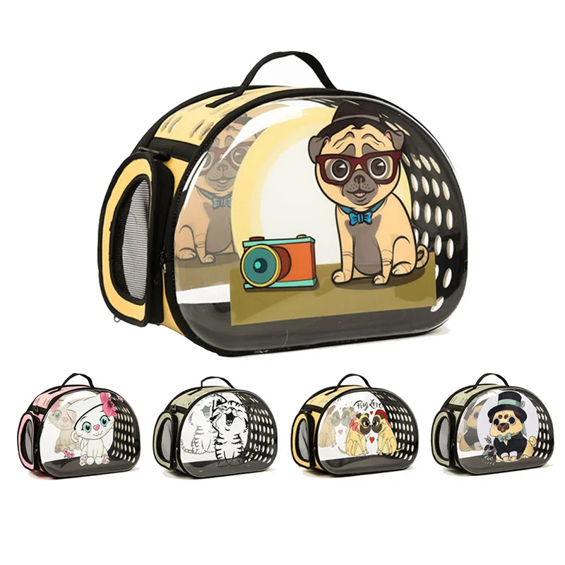 Прозрачная переноска для собак и кошек складная дорожная воздухопроницаемая