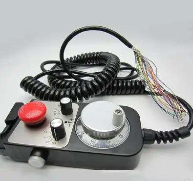 

6-Axis CNC Pendant Handwheel MYST1474-001 100PPR-5L with Emergency Stop Switch Manual Pulse Generator MPG