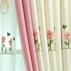 Занавески с трехмерной цветочной вышивкой для детской комнаты, шторы блэкаут для гостиной, спальни, марлевые занавески