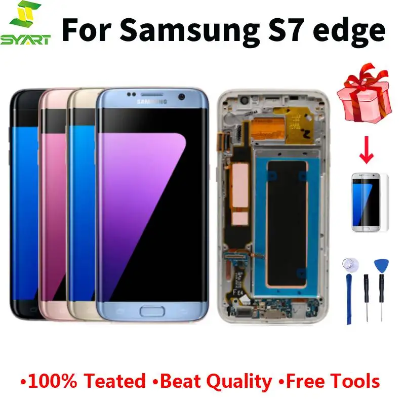 

AMOLED Screen For Samsung Galaxy S7 Edge 5.5" LCD Assembly With Frame G935FW G935A G935F SM-G935F LCD Display Touch Digitizer