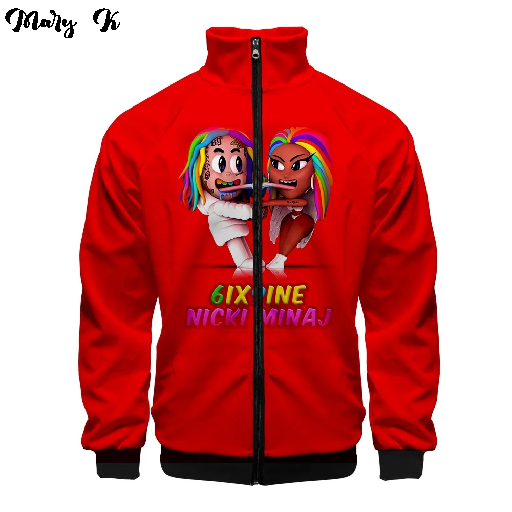 Куртка на молнии 3D 6ix9ine & Nicki Minaj TROLLZ для мужчин и женщин пуловер толстовка