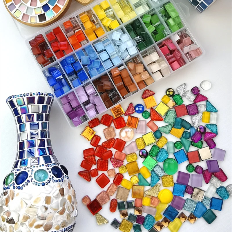 

1000g Glitter Mosaic Crystal Particle Collage Creative Art Decoration Parent-child Handmade Crafts DIY Bulk Particle Material