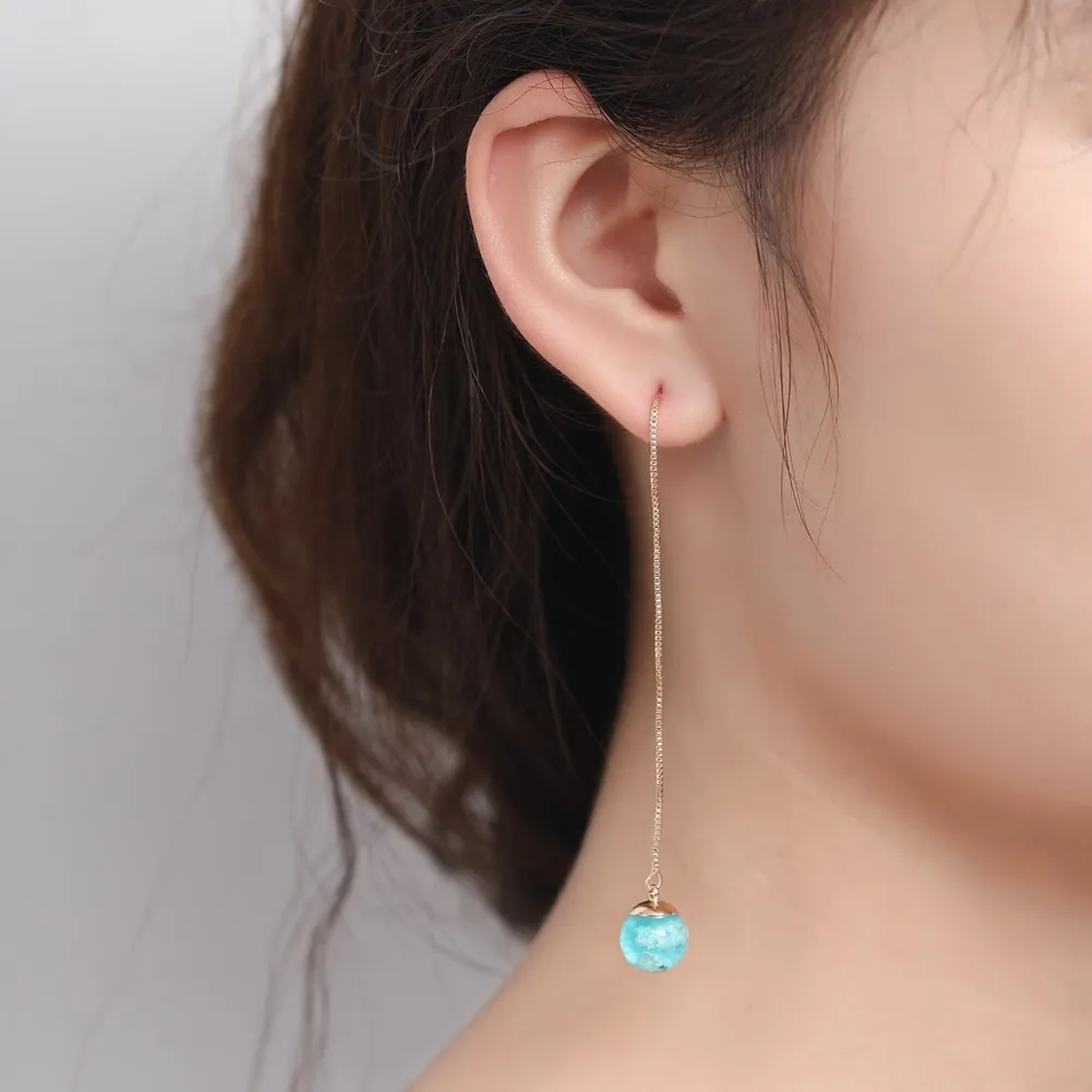 Модные Эффектные серьги природа голубое небо белое облако Смола прозрачные