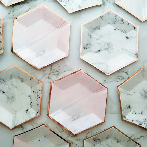 Одноразовая посуда из розового золота 160 шт.|Одноразовая для вечеринок| |