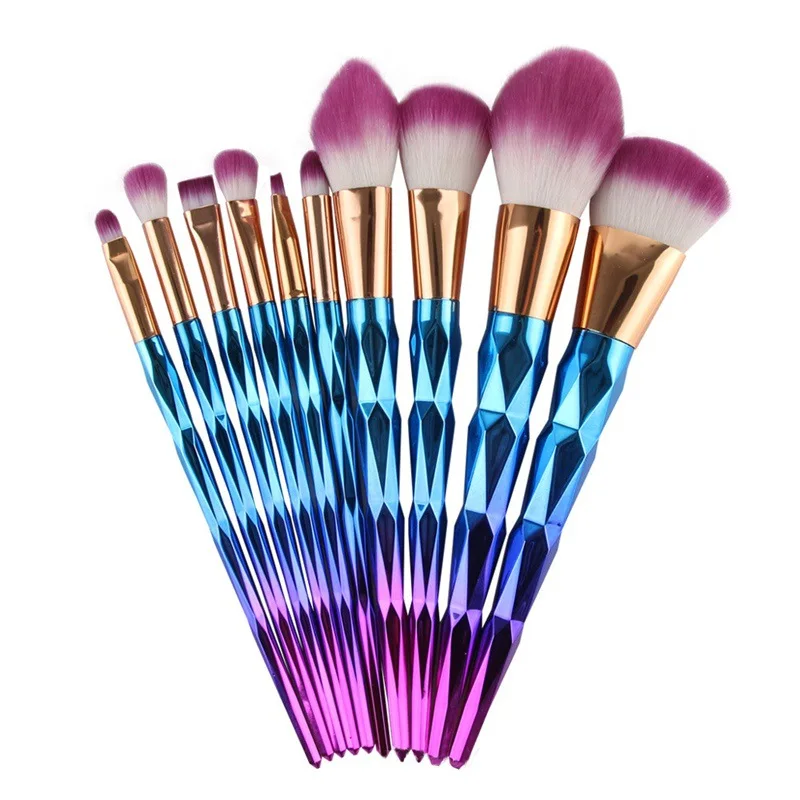 SCA-10pcs-2 4/8 шт. набор металлических кистей для макияжа, косметические тональный крем для лица Мощность тени для век Карандаш для глаз набор кистей для макияжа Набор для макияжа бровей, ватным тампоном Dfdf - Handle Color: SCA-10pcs-2