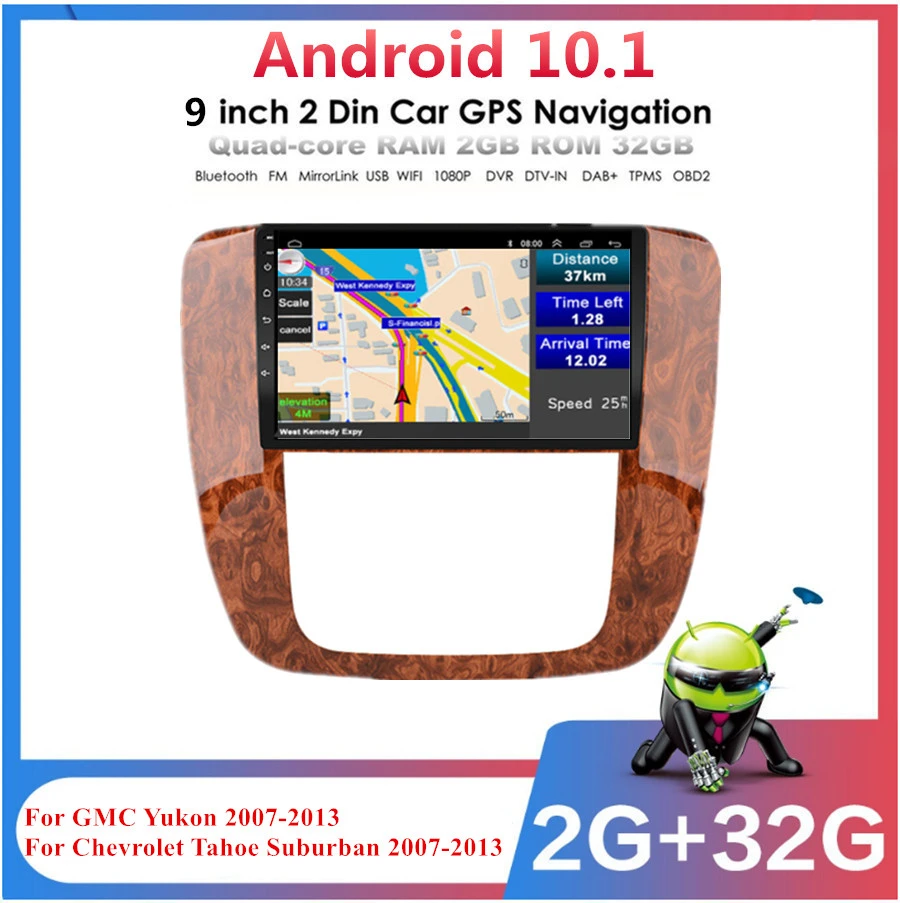 

2G+32G Android 10 Car Stereo Radio GPS WIFI BT Mirror Link For Chevrolet Tahoe for Suburban 2007-2013