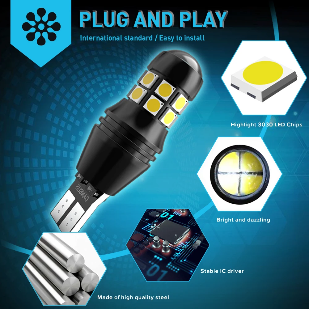 Комплект из 2 предметов с can-bus T15 W16W светодиодный лампы 920 912 3030 20SMD белый 6000K 12V