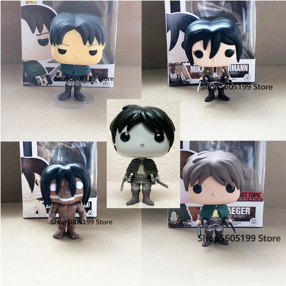 Экшн фигурки Эрена джагер Микаса аккерманна из Поп атаки на Титанов в коробке