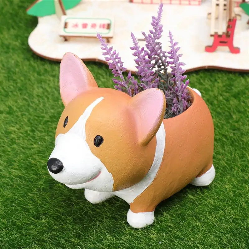1 шт. изделия из смолы в форме милой собаки уникальные украшения суккуленты
