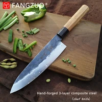 chefs knife high carbon composite steel hand forged japanese style sharp kitchen knives cooking slicing tools fish knife
