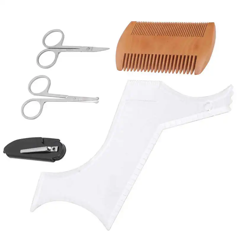 

Aftershave After Shave Cream Transparent Beard Shaping Template Comb Scissors Beard Grooming Shaping Styling Set Mens