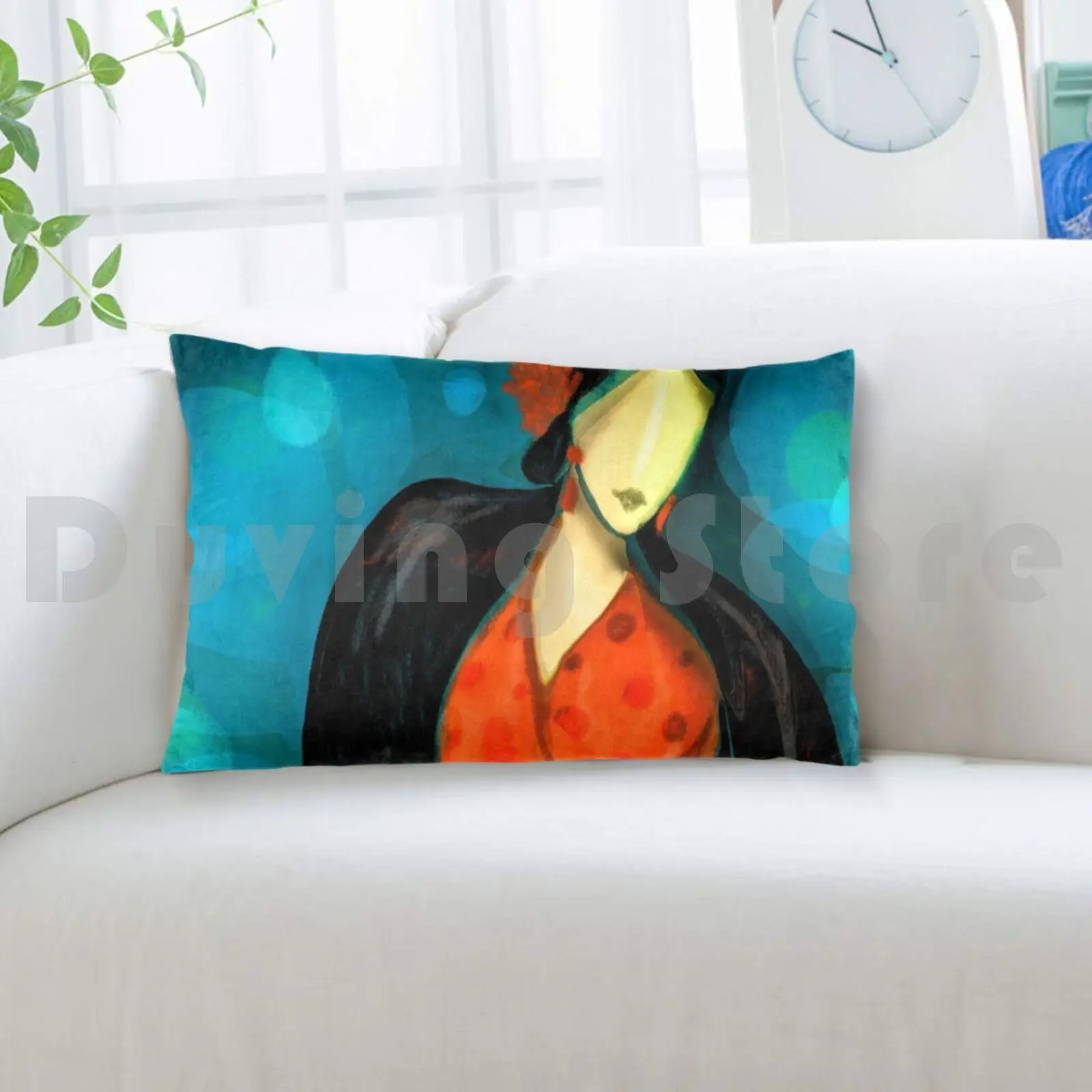 Подушка Чехол оригинальная акриловая живопись иллюстрация фламенко