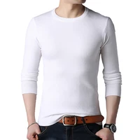 browon brand men autumn sweater mens long sleeve o neck slims sweater male solid color business white sweater oversize m 4xl