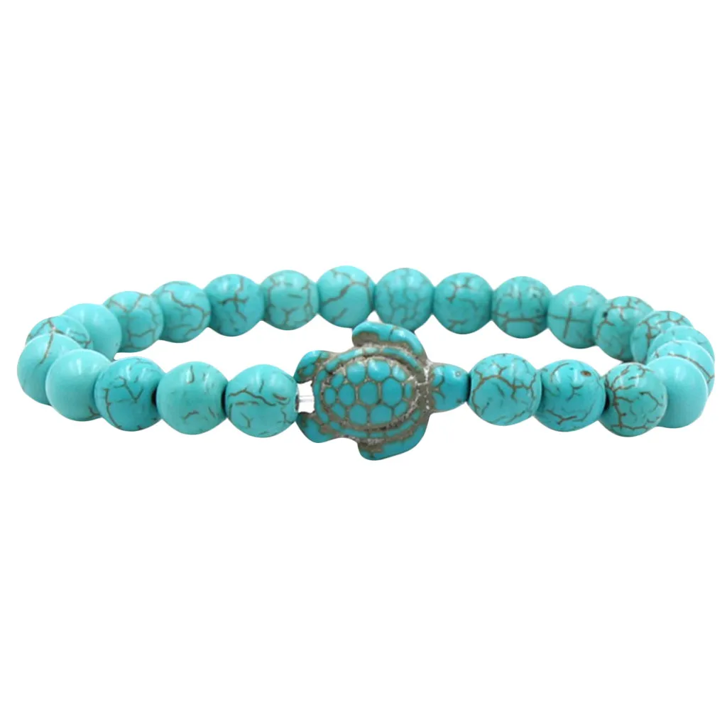 

Turquoise Pendant Bracelet Beaded Bangle tortoise elasticity Accessories Bracelets for Men Women Jewelry Bohemian Style 2021