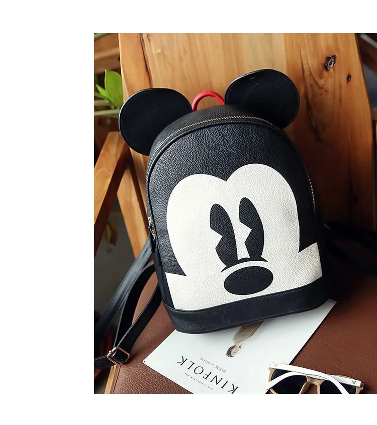 Disney для мужчин и женщин досуг pu Сумка Микки Маус Леди Открытый мультфильм Плюшевый Рюкзак Дорожная сумка милый мешок для подарков подгузник