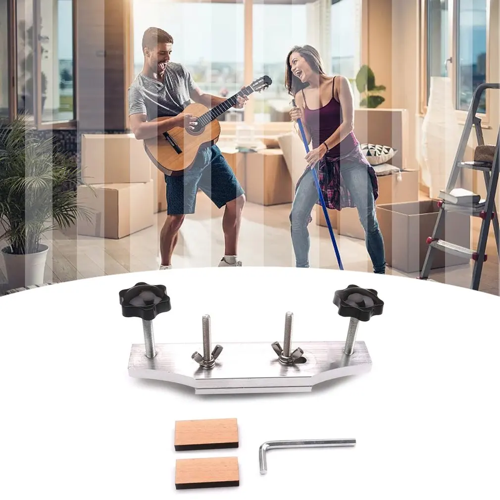 

Metal Guitar Bridge Clamp Stainless Steel Guitar Bridge Binding Tools For Luthiers With 2 Pcs Wood Guitar Part Accessory