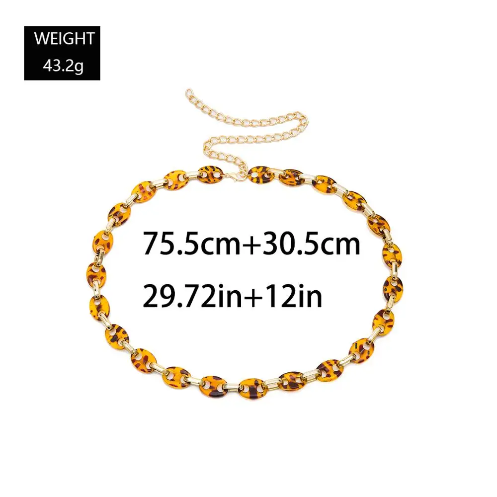 

PuRui Belly Waist Chain Belt for Women Acrylic Single Chain Waist Jewelry Brown Tortoiseshell Body Waist Belly Chain Wristband