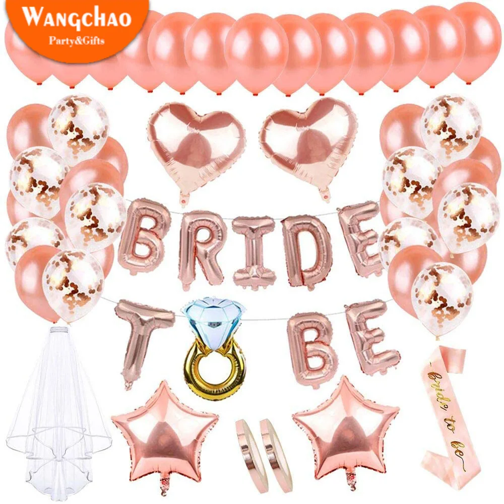 

Rose Gold Bride-to-be Veil Wedding Rose Gold Balloon Wedding Bachelor Girl Wedding Decoration Anniversary Globals Baby Shower
