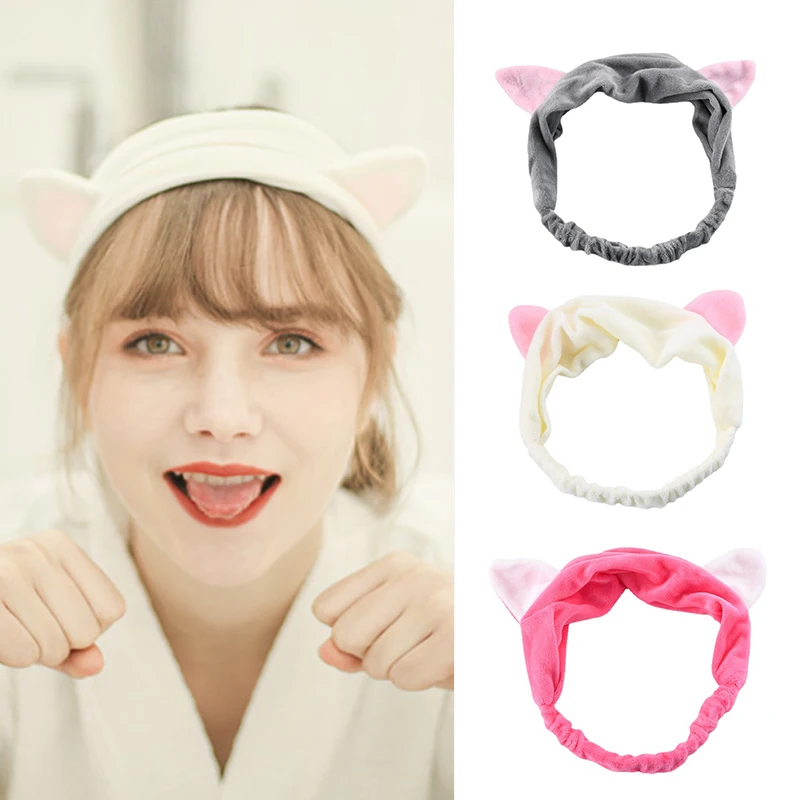 

multiple styles Cute Elastic Cat Ears Headbands for Women Girls Makeup Face Washing Headband Hairdo Headwrap Hair Accessory