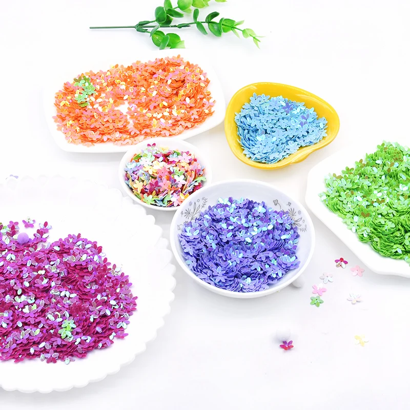 Цветочные пайетки 10 мм из ПВХ с пятью лепестками для шитья рукоделия свадьбы