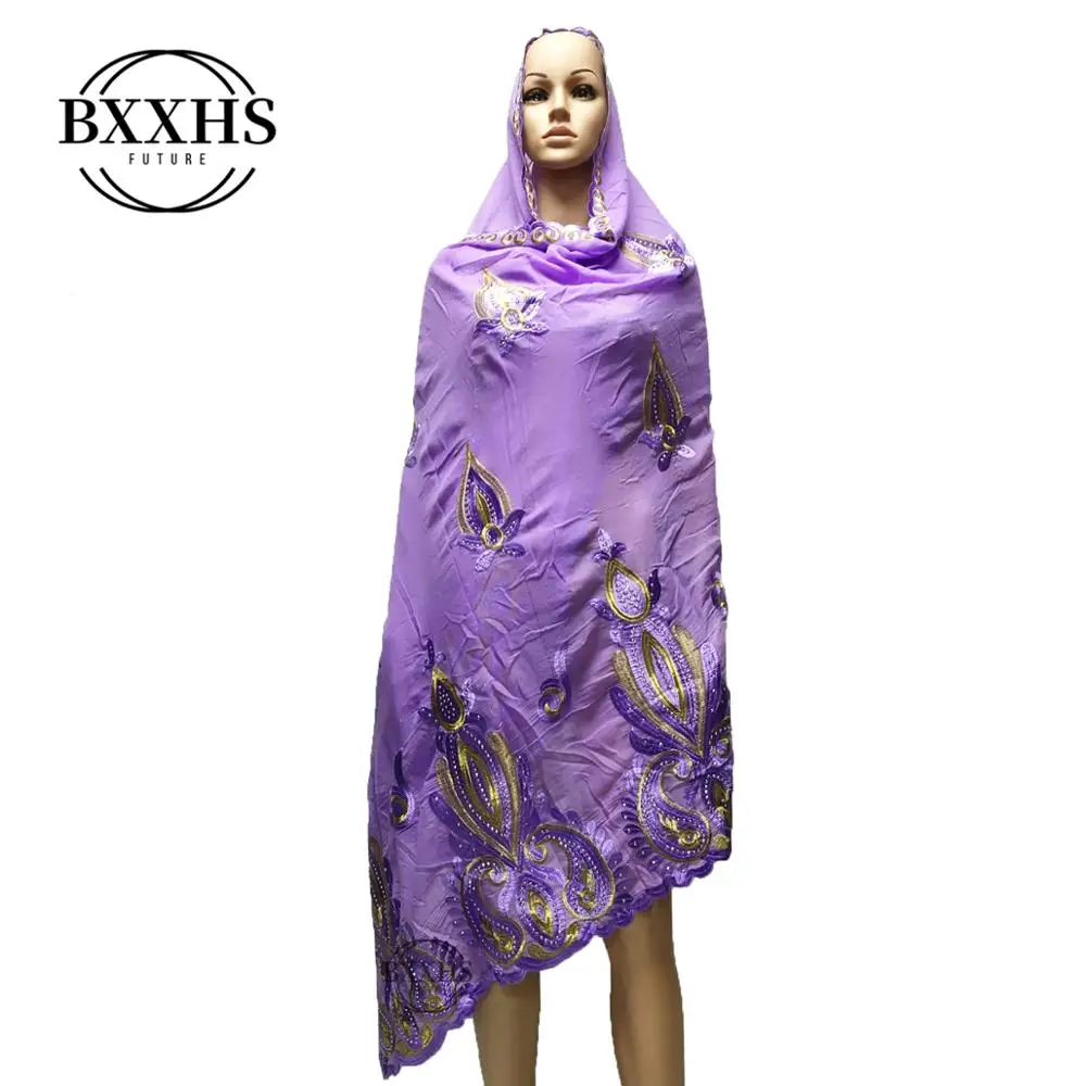 

African women scarf muslim embroidery cotton scarf hijab scarf big size scarf for shawls