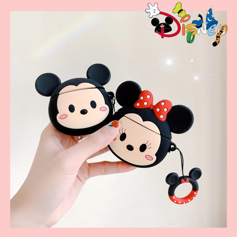 Чехол с 3D милым аниме-принтом Kawaii для Airpods 1 2, беспроводной чехол для наушников с кольцом на палец