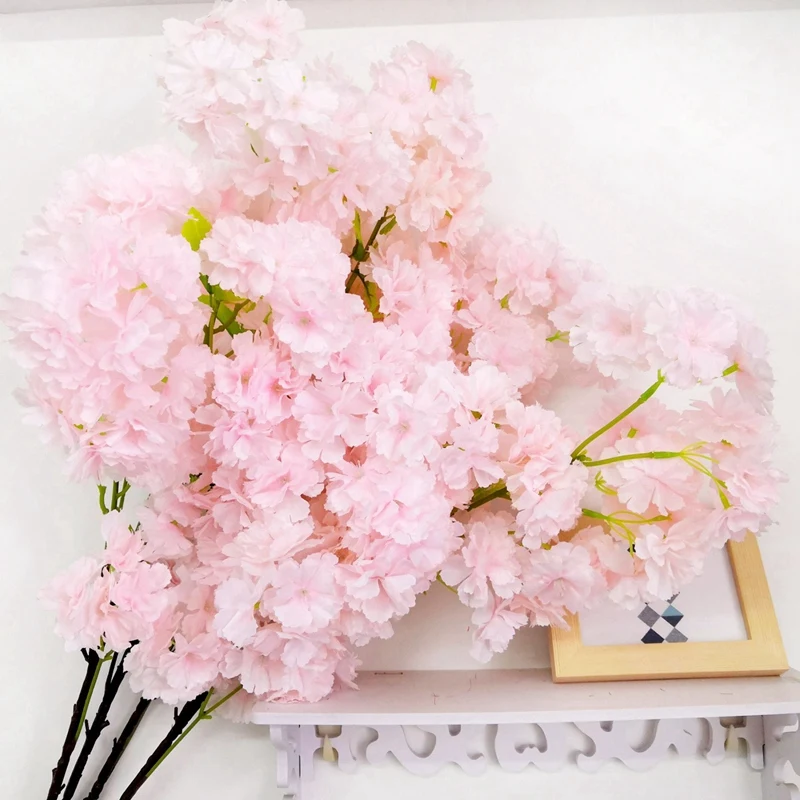 

10Pcs Simulation Cherry Blossom Branch Artificial Flower Fake Plant Wedding Decoration Home Party Garden Decor