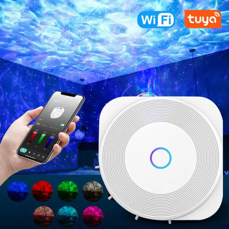 Умный Галактический проектор Tuya, проектор со звездным небом, Wi-Fi, голосовым управлением, работает с Alexa Google Home, красочное освещение