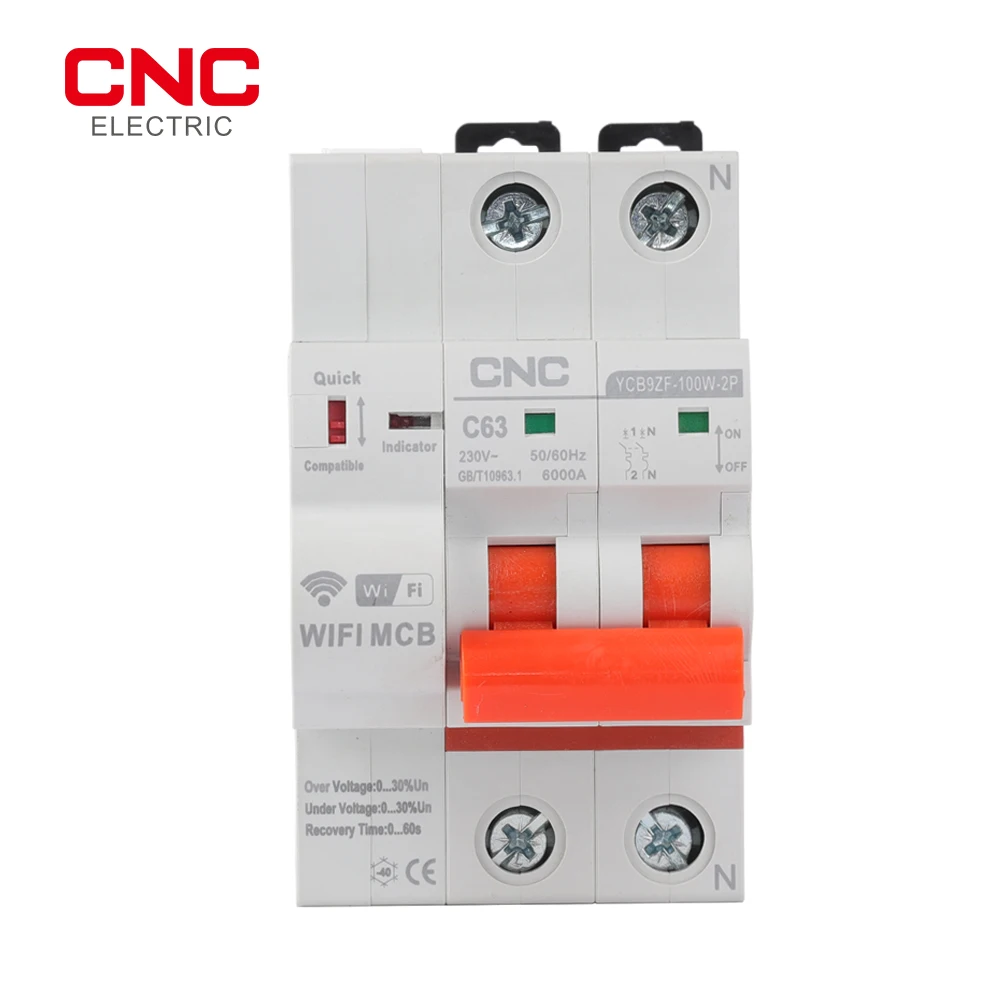 Cnc Ycb9zf100w 2p Interruptor de Reclosing Inteligente de Proteção contra Curto-circuito Inteligente Wifi Controle Remoto Disjuntores