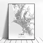 Лима Cusco Trujillo areкипа Перу холст Художественная карта Плакат