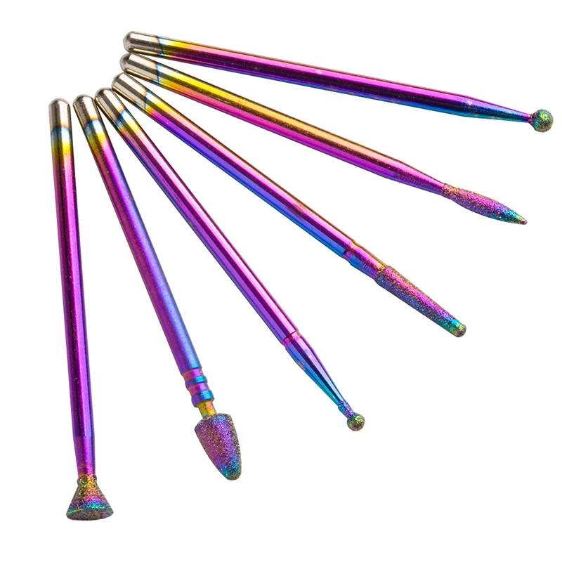 LadyMisty Stainless Steel Rainbow Nail Drill Color Rotary Burr Milling Cutter Manicure Electric Accessories | Красота и здоровье