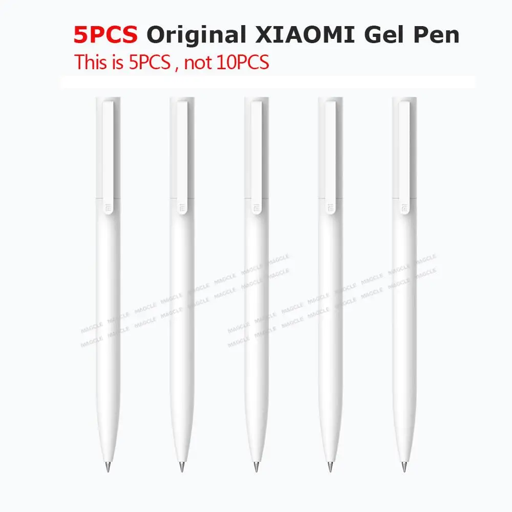 5 pcs gel pen Оригинальные гелевые ручки Xiaomi 0,5 мм, шариковая ручка, черная ручка, пресс-сердечник PREMEC, гладкая швейцарская заправка MiKuni, японские чернила, черные, 5 шт./10 шт - Цвет: 5 pcs gel pen