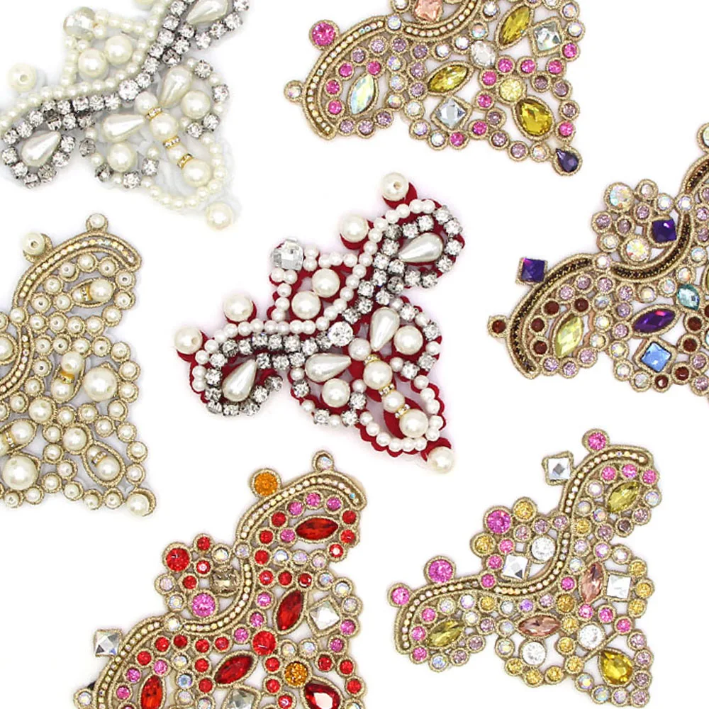 1 шт. стразы аппликации кристаллы нашивки плоские жемчуг пришивные для украшения